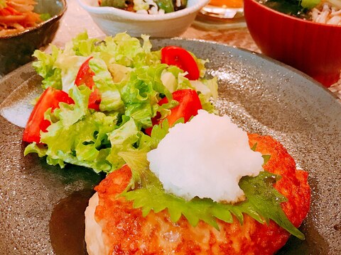 ヘルシー♡鶏ひき肉の豆腐ハンバーグ